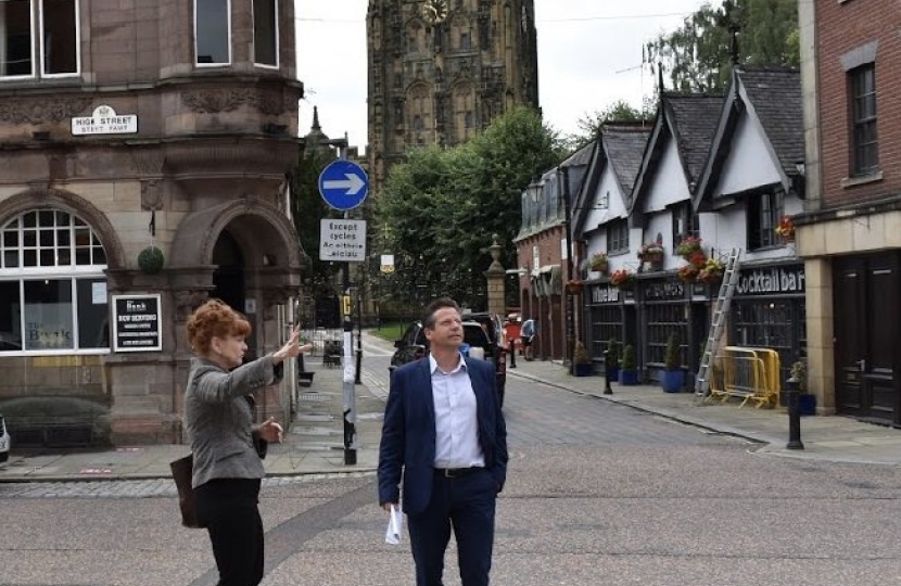 Showing the Minister the High Street