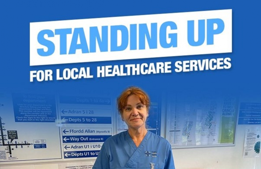 standing up for local healthcare services graphic