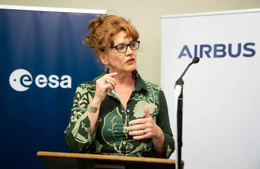 Sarah speaking at Airbus Reception