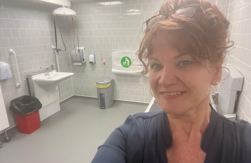 Sarah Atherton MP and Changing Places toilet 