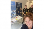 Sarah Atherton with Police Officers at the 'cop shop'