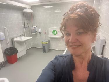 Sarah Atherton MP and Changing Places toilet 